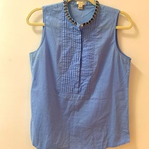 JCrew sleeveless blouse with embellished collar